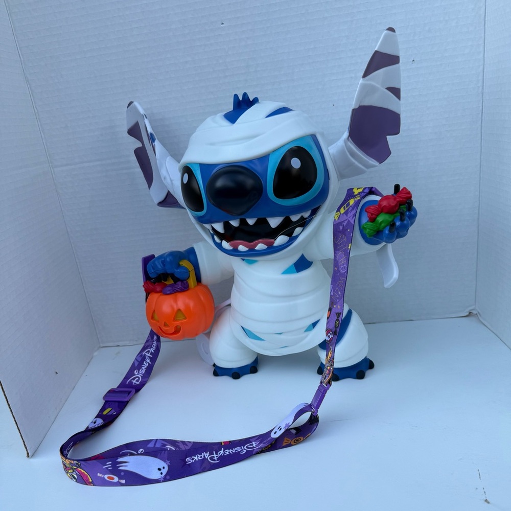Disney Stitch Mummy Popcorn Bucket - White and Blue